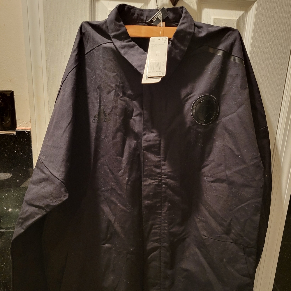 Adidas black button up shirt brand new